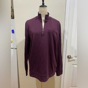New Ted Baker London Mens Pull Over 1/4 Zip Eggplant purple  size 4 L Sweater